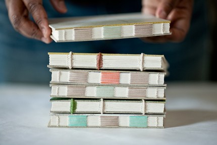 a is for handmade recycled book and notebooks