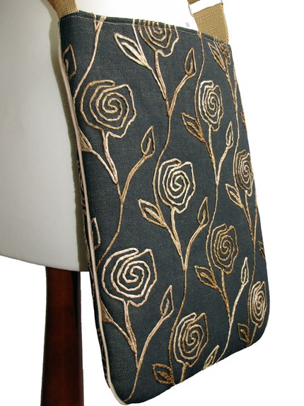 ifONA Denim Bag with Straw Flowers, READY TO SHIP by ifONA