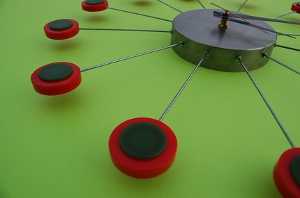 chronology INSIDE-OUT OLIVE, Vintage Plastic Wall Clock by chronology