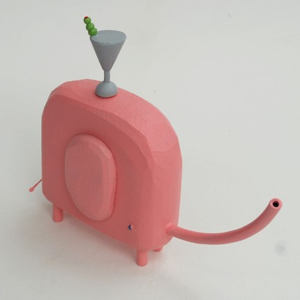 bunnywithatoolbelt Pink Elephant with a very Dirty Martini by bunnywithatoolbelt