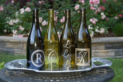 WordCouture wine bottle hurricane lanterns