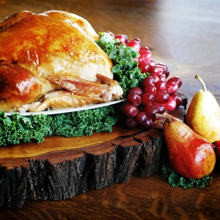 turkey thanksgiving tree slice platter
